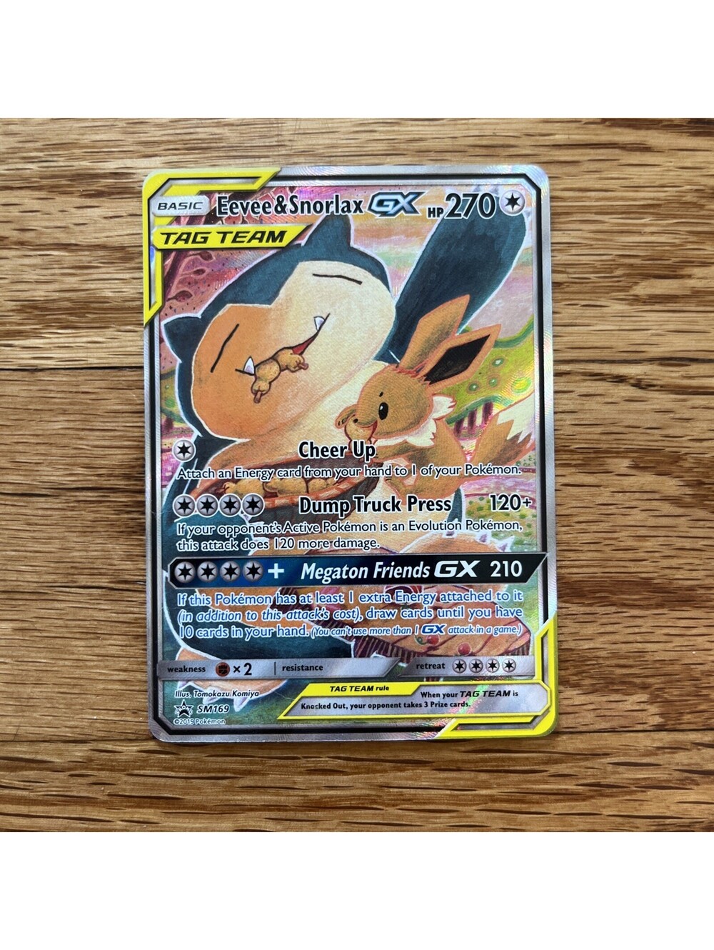 2019 Pokemon TCG Eevee & Snorlax GX SM169 SM Black Star Promos Holo TAG TEAM
